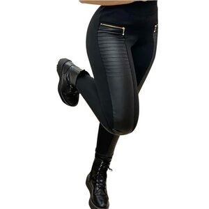 SHEIN Faux Leather Motorcycle Leggings, 3XL